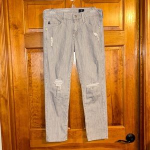 AG Women’s Stripe Distress Pants Size 27-EUC